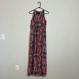 EUC maxi dress with fun, bright print